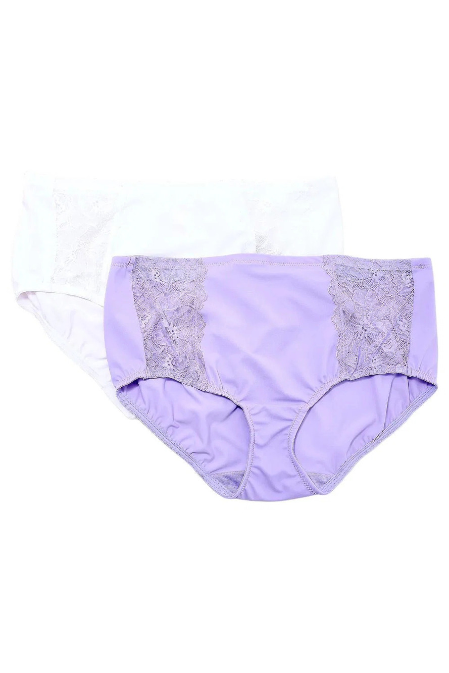 Breezies Women`s 2-Pack Soft Support Lace Brief Panty Fashion - Regular